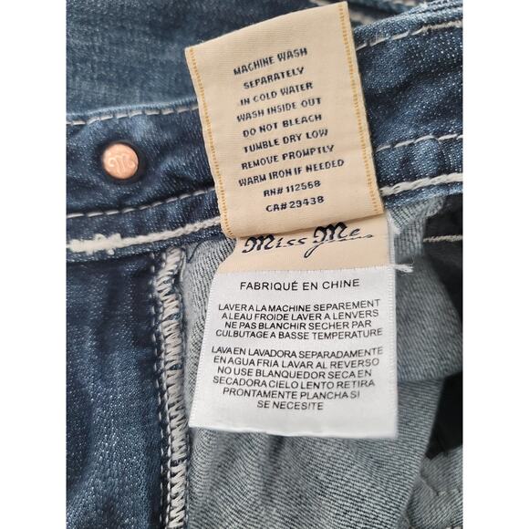 Miss Me Skinny Low Rise Cross Embellished Denim Blue Jeans 32 VTG Y2K 90s - Picture 6 of 12